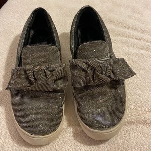 Michael Kors slip-ons glittery with a bow! Size 7M